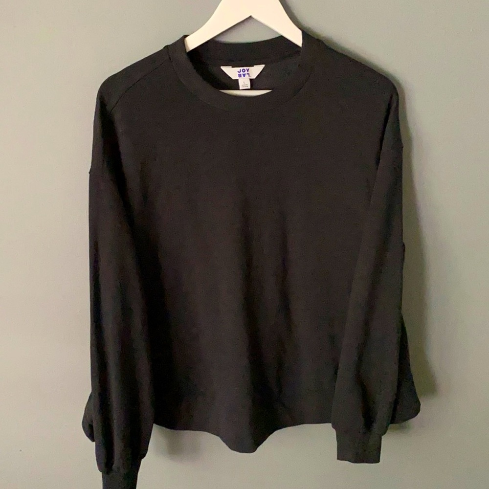 JOYLAB cropped workout sweatshirt size large in heather gray